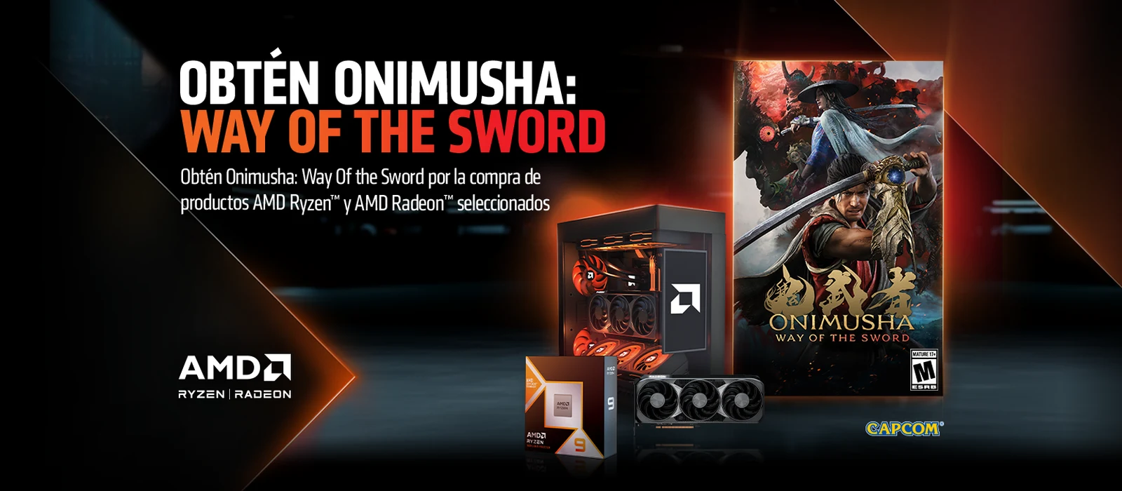 Obten Onimusha: Way of the Sword por la compra de productos AMD Ryzen y AMD Radeon seleccionados