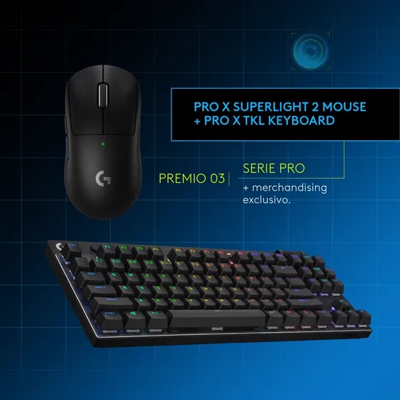 Premio serie PRO: mouse Pro X Superlight 2 y teclado Pro X TKL